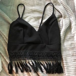 Charlotte Russe Black crop top NWT